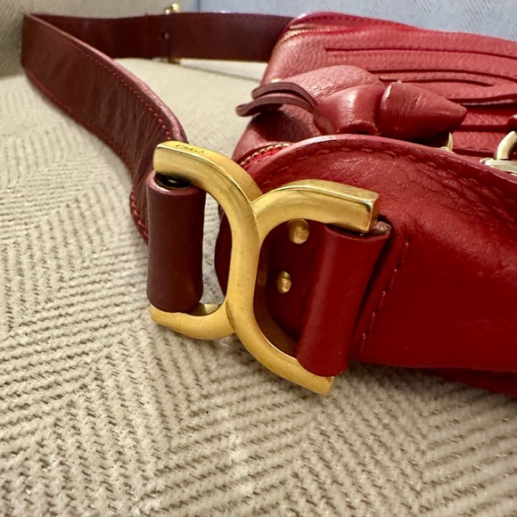 Chloe Medium Marcie Red Crossbody Bag - Picture 5 of 16